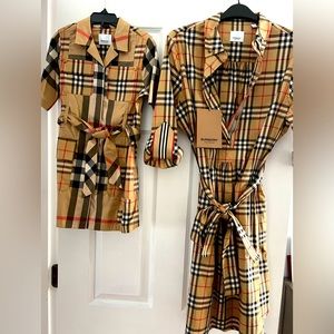 Authentic Burberry kids and mom dress
